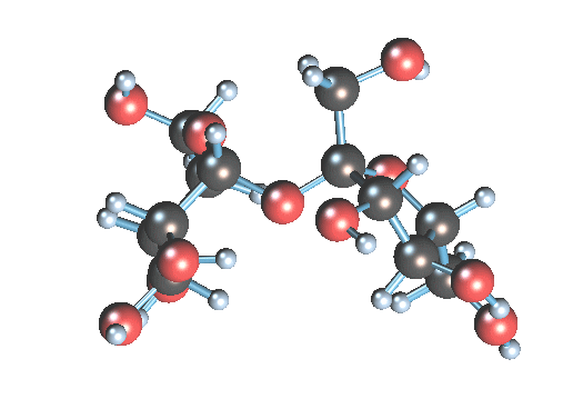 “学士学位生物学图像:蔗糖分子”